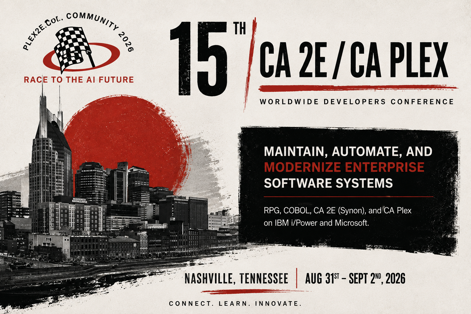 We’re excited to bring AI Day to Nashville as part of the 15th CA 2E/CA Plex Worldwide Conference.